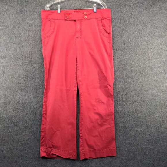 Lee Women's One True Fit Lower On The Waist Pants Red 16M Flat Front - Picture 2 of 10